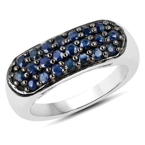 0.99 Carat Genuine Blue Sapphire .925 Sterling Silver Ring by Bids.com