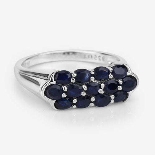 2.60 Carat Genuine Blue Sapphire .925 Sterling Silver Ring by Bids.com