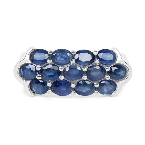 2.60 Carat Genuine Blue Sapphire .925 Sterling Silver Ring by Bids.com