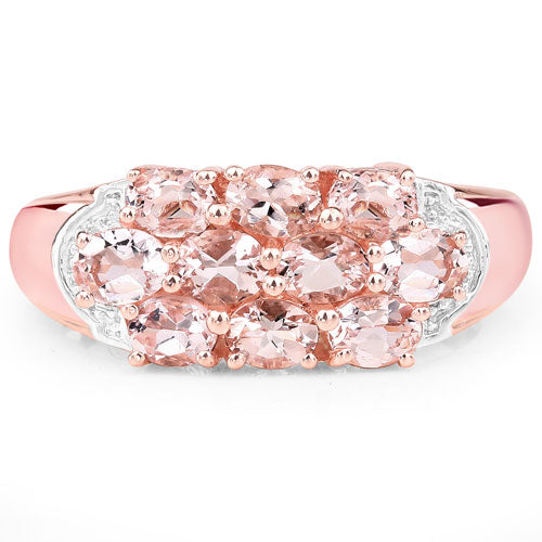 1.50 Carat Genuine Morganite .925 Sterling Silver Ring by Bids.com