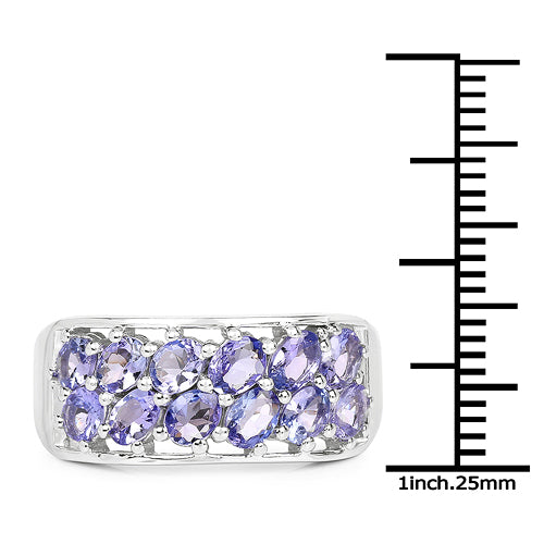 2.04 Carat Genuine Tanzanite .925 Sterling Silver Ring by Bids.com