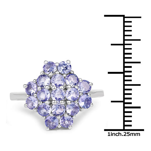 1.70 Carat Genuine Tanzanite .925 Sterling Silver Ring by Bids.com
