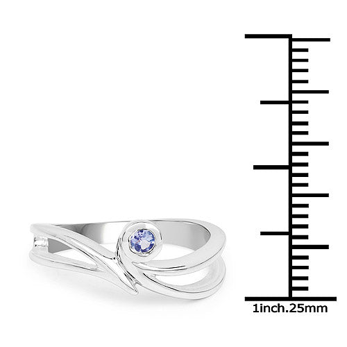 0.10 Carat Genuine Tanzanite .925 Sterling Silver Ring DestGlow