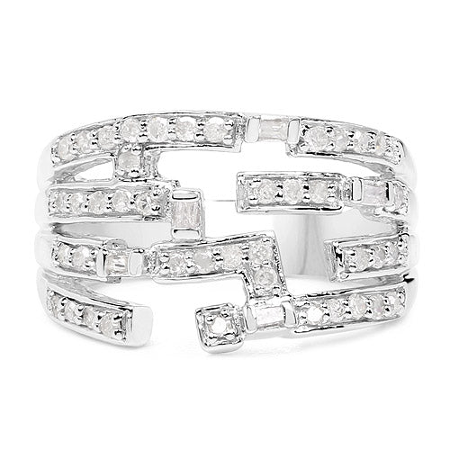 0.60 Carat Genuine White Diamond .925 Sterling Silver Ring by Bids.com