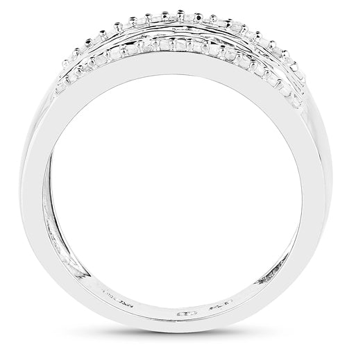 0.41 Carat Genuine White Diamond .925 Sterling Silver Ring by Bids.com