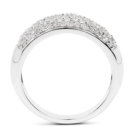 0.96 Carat Genuine White Diamond .925 Sterling Silver Ring by Bids.com