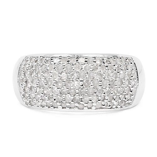0.96 Carat Genuine White Diamond .925 Sterling Silver Ring by Bids.com