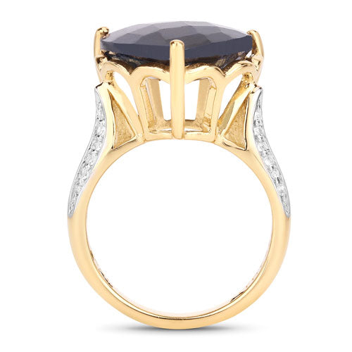 8.39 Carat Dyed Sapphire and White Topaz .925 Sterling Silver Ring by Bids.com