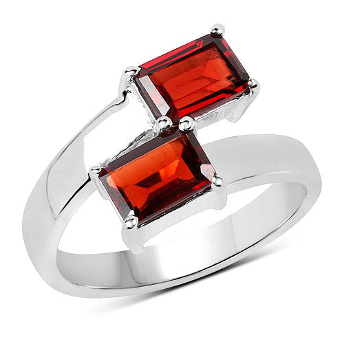 2.40 Carat Genuine Garnet .925 Sterling Silver Ring