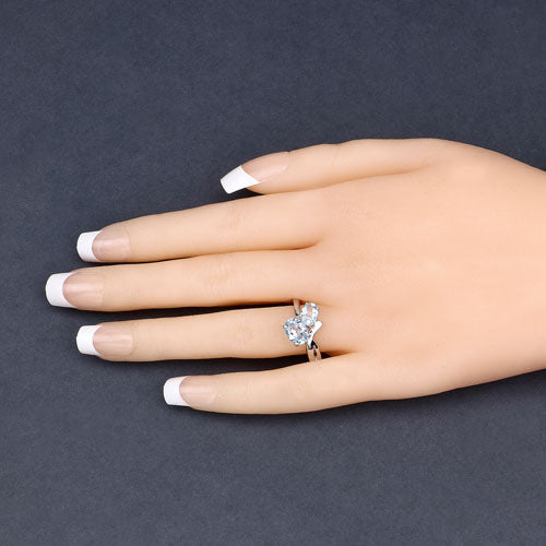 2.55 Carat Genuine Blue Topaz .925 Sterling Silver Ring by Bids.com