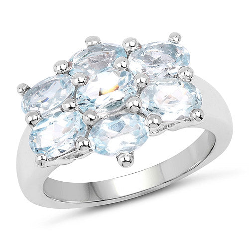 3.57 Carat Genuine Blue Topaz .925 Sterling Silver Ring by Bids.com