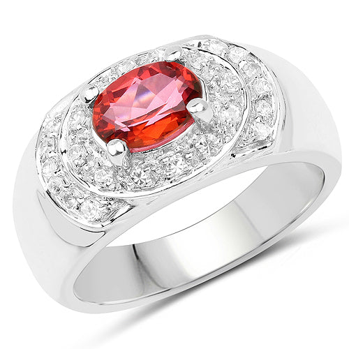 1.37 Carat Genuine Pink Topaz and White Cubic Zirconia .925 Sterling Silver Ring by Bids.com