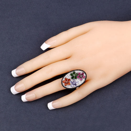 5.01 Carat Genuine Multi Stones .925 Sterling Silver Ring by Bids.com