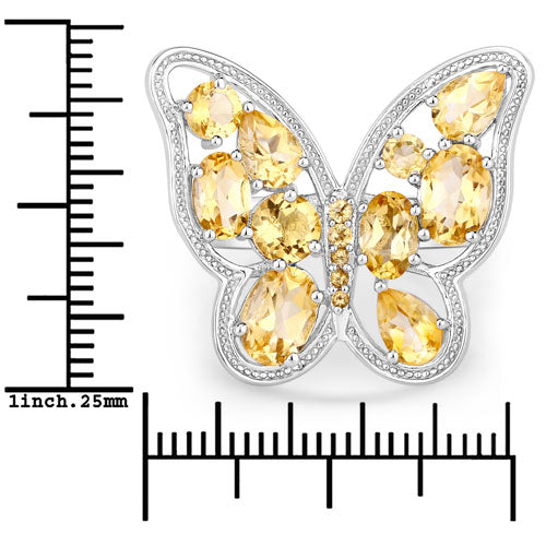 4.43 Carat Genuine Citrine .925 Sterling Silver Ring by Bids.com