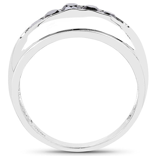 0.50 Carat Genuine Black Diamond .925 Sterling Silver Ring by Bids.com