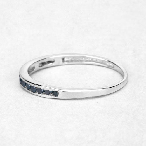 0.20 Carat Genuine Blue Diamond .925 Sterling Silver Ring by Bids.com