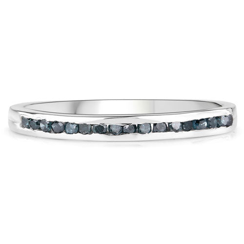 0.20 Carat Genuine Blue Diamond .925 Sterling Silver Ring by Bids.com