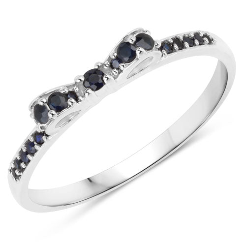 0.31 Carat Genuine Blue Sapphire 14K White Gold Ring DestGlow