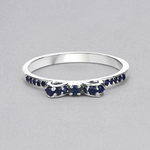 0.31 Carat Genuine Blue Sapphire 14K White Gold Ring DestGlow