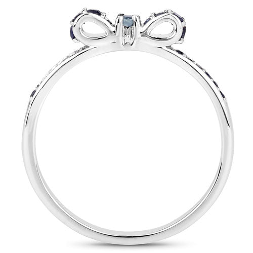 0.31 Carat Genuine Blue Sapphire 14K White Gold Ring DestGlow