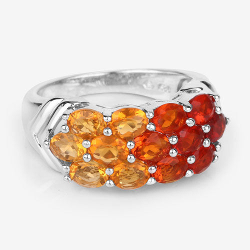 1.56 Carat Genuine Fire Opal .925 Sterling Silver Ring by Bids.com