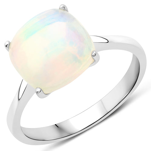 2.90 Carat Genuine Ethiopian Opal .925 Sterling Silver Ring by Bids.com
