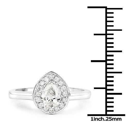 14K White Gold 0.64 Carat Genuine White Diamond Ring by Bids.com