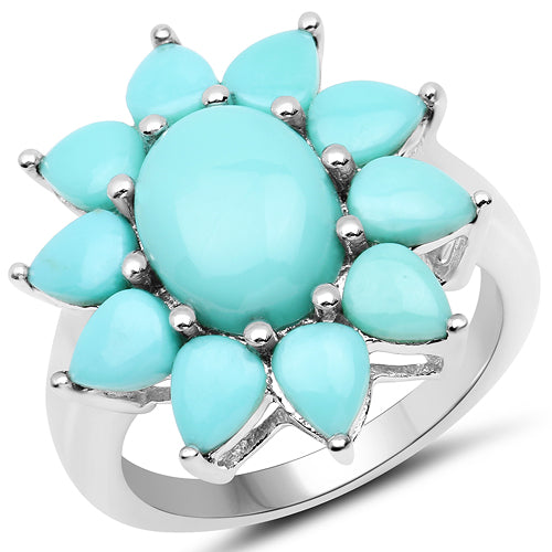 5.20 Carat Genuine Turquoise .925 Sterling Silver Ring by Bids.com