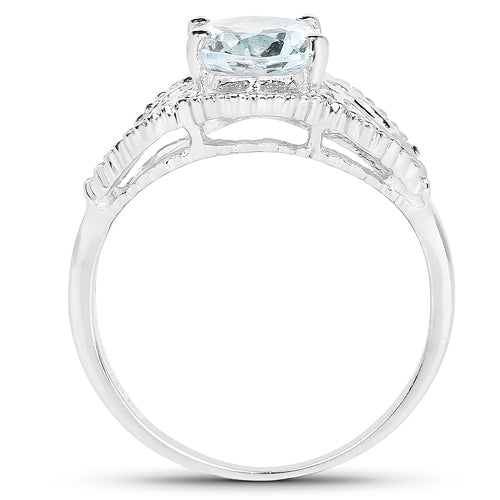 1.50 Carat Genuine Aquamarine .925 Sterling Silver Ring by Bids.com