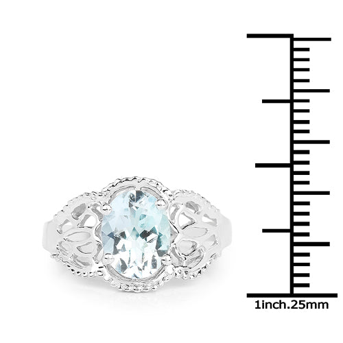 1.50 Carat Genuine Aquamarine .925 Sterling Silver Ring by Bids.com