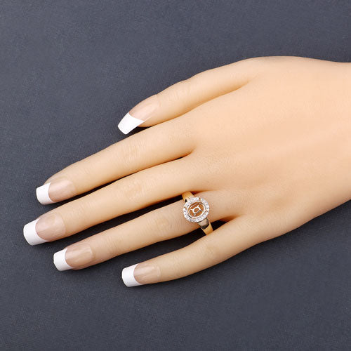 0.22 Carat Genuine White Diamond 14K Yellow Gold Semi Mount Ring - holds 9x7mm Oval Gemstone by Bids.com
