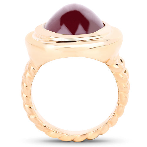 14K Rose Gold Plated 17.60 Carat Genuine Glass Filled Ruby .925 Sterling Silver Ring by Bids.com