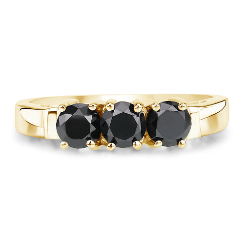 0.99 Carat Genuine Black Diamond .925 Sterling Silver Ring DestGlow