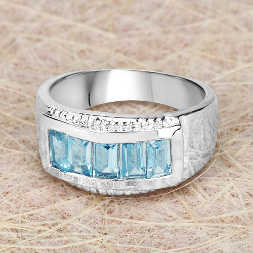 1.75 Carat Genuine Blue Topaz .925 Sterling Silver Ring by Bids.com