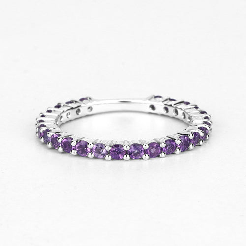 0.78 Carat Genuine Amethyst .925 Sterling Silver Ring DestGlow