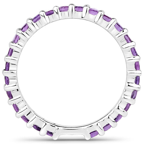 0.78 Carat Genuine Amethyst .925 Sterling Silver Ring DestGlow