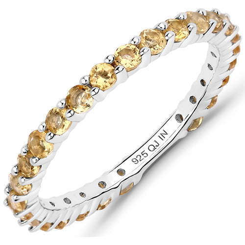 0.81 Carat Genuine Citrine .925 Sterling Silver Ring DestGlow