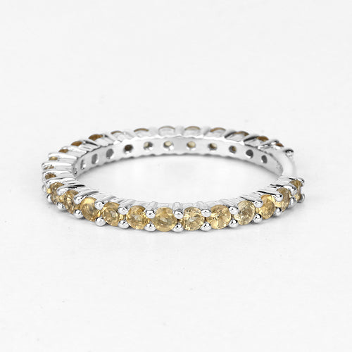 0.81 Carat Genuine Citrine .925 Sterling Silver Ring DestGlow