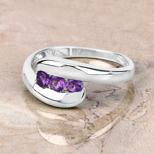 0.54 Carat Genuine Amethyst .925 Sterling Silver Ring by Bids.com