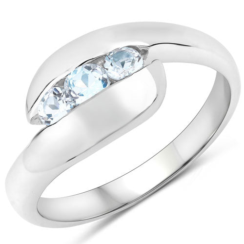 0.74 Carat Genuine Blue Topaz .925 Sterling Silver Ring by Bids.com