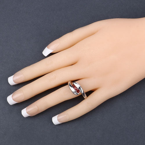 0.74 Carat Genuine Garnet .925 Sterling Silver Ring DestGlow