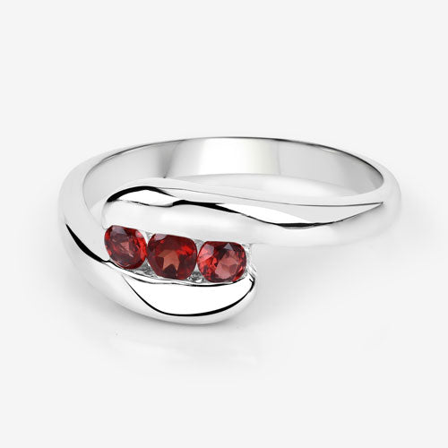 0.74 Carat Genuine Garnet .925 Sterling Silver Ring DestGlow