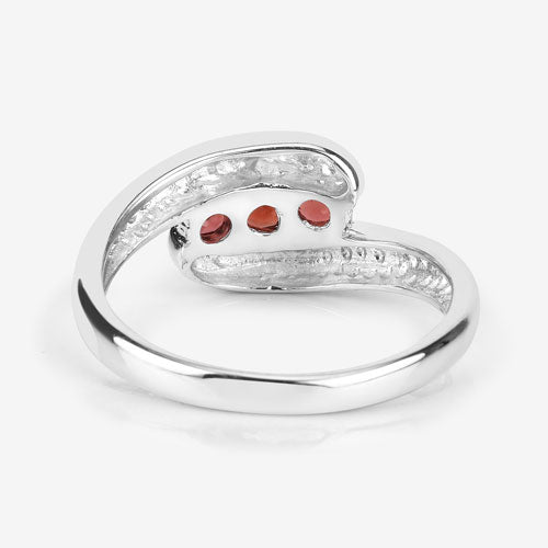 0.74 Carat Genuine Garnet .925 Sterling Silver Ring DestGlow