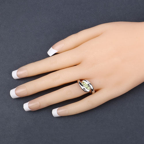 0.56 Carat Genuine Peridot .925 Sterling Silver Ring by Bids.com