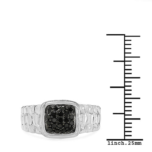 0.22 Carat Genuine Black Diamond .925 Sterling Silver Ring by Bids.com