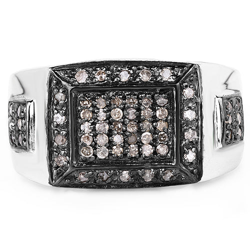0.52 Carat Genuine Champagne Diamond .925 Sterling Silver Ring by Bids.com