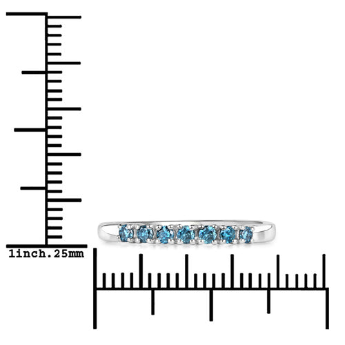 0.22 Carat Genuine Blue Diamond 14K White Gold Ring (I1-I2) DestGlow