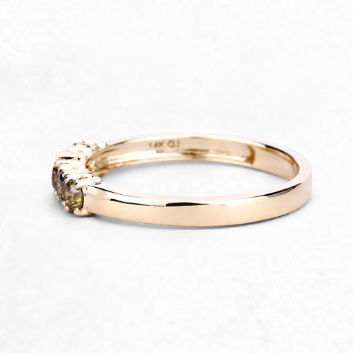0.46 Carat Genuine Yellow Diamond 14K Yellow Gold Ring (I1-I2) DestGlow
