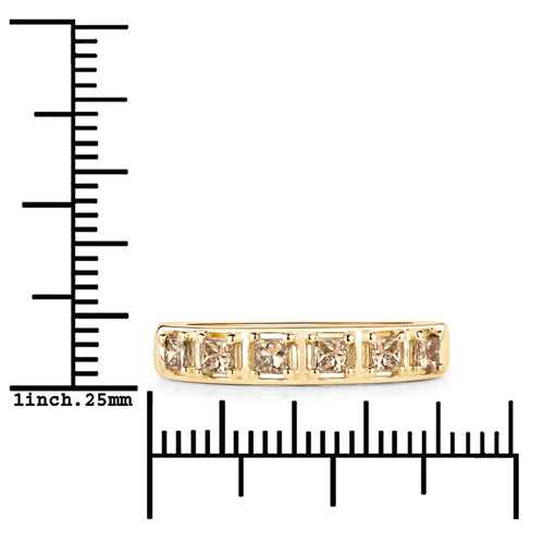 0.49 Carat Genuine Champagne Diamond 14K Yellow Gold Ring (I1-I2) DestGlow
