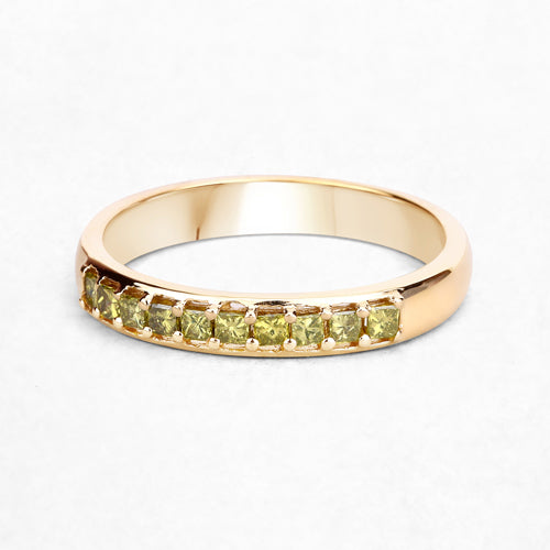 0.27 Carat Genuine Yellow Diamond 14K Yellow Gold Ring (SI1-SI2) by Bids.com